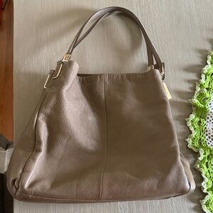 Coach Classic Taupe Leather Shoulder Bag